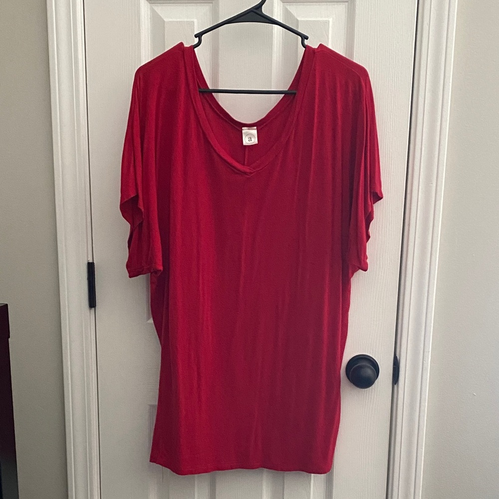 Red Women's Top (this is a lot of 2) I have this in olive green as well! 2 for 1